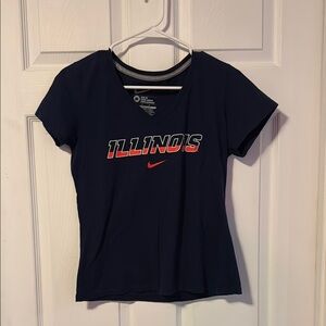 Nike Blue and Orange Fitted Short Sleeve Tee